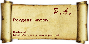 Porgesz Anton névjegykártya